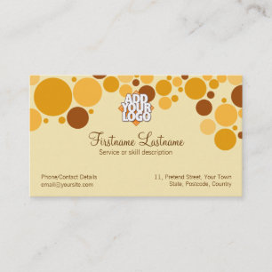 Retro Creme Bubbles Business Card Visitenkarte