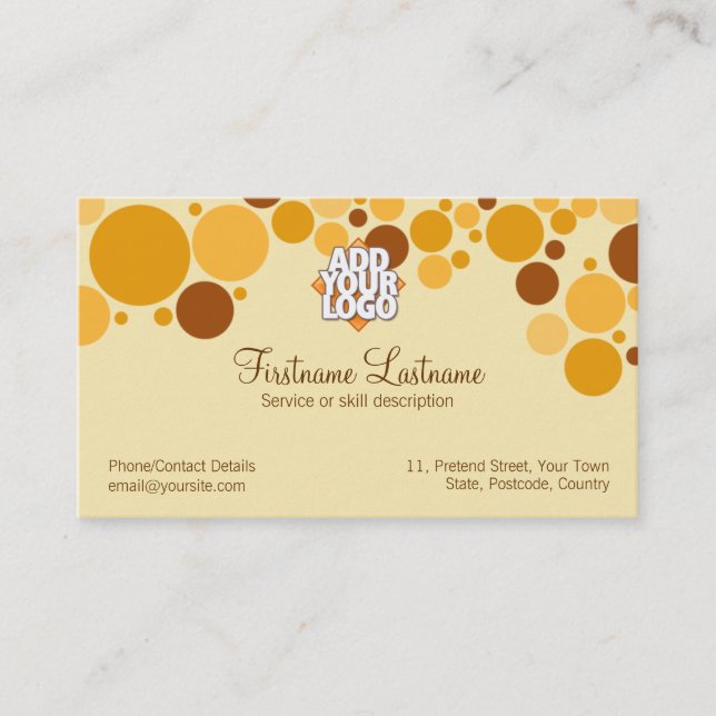Retro Creme Bubbles Business Card Visitenkarte (Vorderseite)
