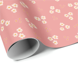 Retro-Creme- und Gold-Gänseblümchen-Blume Geschenkpapier