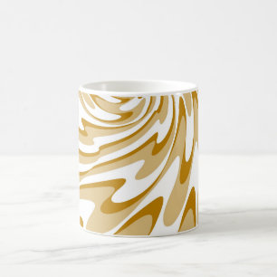 Retro-Creme- und weiße Wellen Abstract Art Kaffeetasse