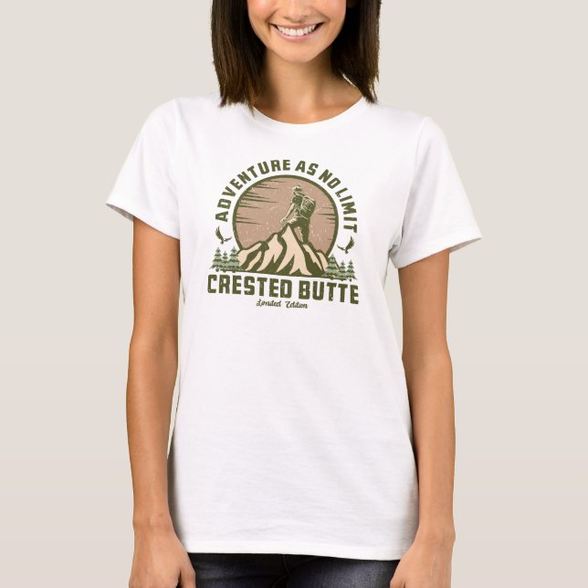 Retro Crested Butte Wanderung Sunset T - Shirt (Vorderseite)