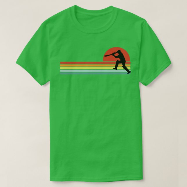 Retro Cricket Player T-Shirt (Design vorne)