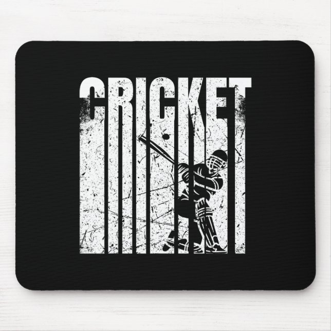 Retro Cricket Player Tter Design  Mousepad (Vorne)