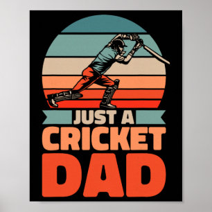 Retro Cricket Vater - Vintage Cricketspieler Nur E Poster