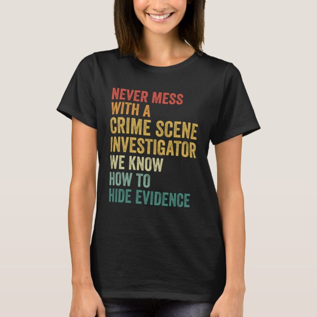 Retro Crime Scene Investigator 2 T-Shirt (Vorderseite)