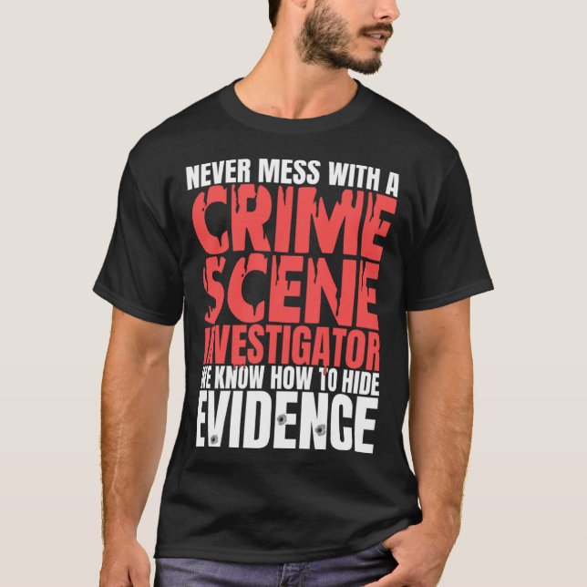 Retro Crime Scene Investigator T-Shirt (Vorderseite)