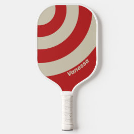 Retro Crimson Three Circle Strip mit Namen Pickleball Schläger