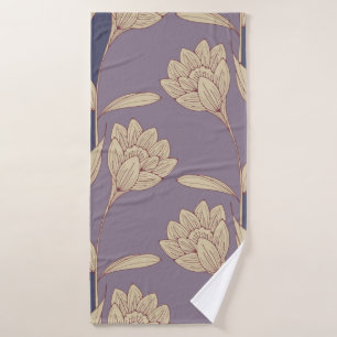 Retro-Crocus Tapete in blauen Lila Badehandtuch