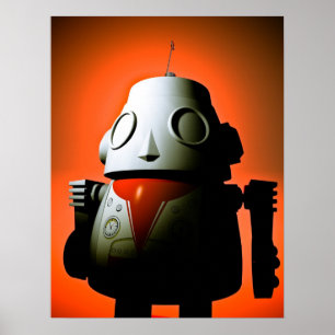 Retro Croppe Toy Robot 01 Poster