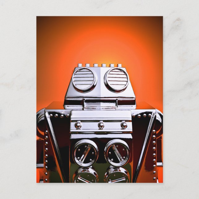 Retro Croppe Toy Robot 04 Postkarte (Vorderseite)