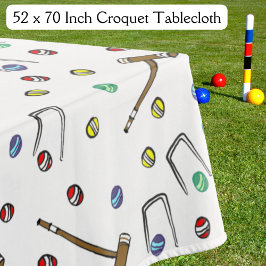 Retro Croquet Party Niedlich Vintag Inspiriert Pic Tischdecke
