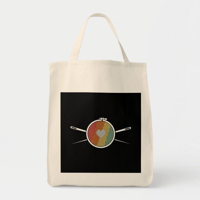 Retro Cross Stich Tragetasche (Vorne)