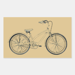 Retro-Cruiser-Fahrrad Rechteckiger Aufkleber