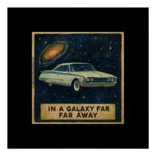 Retro Cruiser im tiefen Weltraum Poster