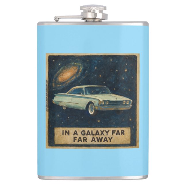 Retro Cruiser in Deep Space  Flachmann (Vorderseite)