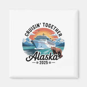 Retro Cruisin Together Alaskaa 2025 Passende Famil Magnet