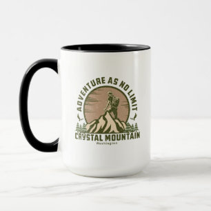 Retro Crystal Mountain Wandern Sonnenuntergang T - Tasse