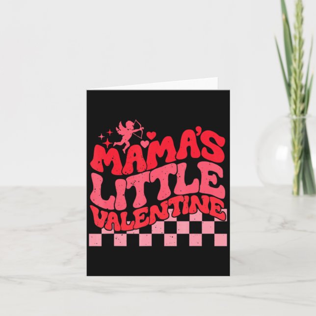 Retro Cud Mamas Little Valentines Day Girls Wo  Karte (Vorderseite)