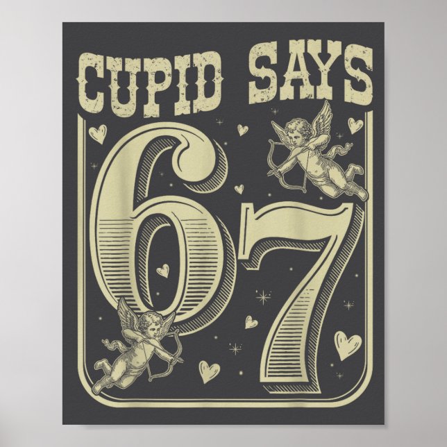 Retro Cud Says 67 Funny 67 Valentine Couple Matchi Poster (Vorne)