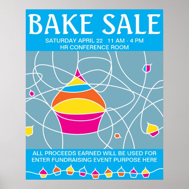 Retro CUPCAKE formt Backposter Poster (Vorne)