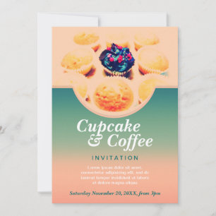 Retro-Cupcakes-Kaffee-Einladung Einladung