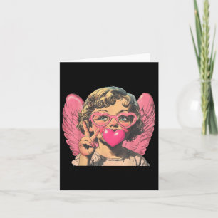 Retro Cupid Baby Blasblende Herzblase Valentine D Karte