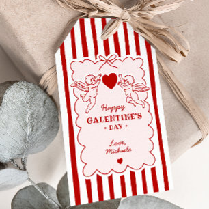 Retro-Cupid-Doodles Frohen Galentine's Day Geschenkanhänger