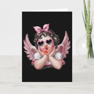 Retro Cupid Engel Valentinstag Vintage Cupid bläst Karte