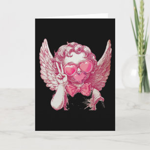 Retro Cupid Valentinstag Bläst Bubble Bow Vintage Karte