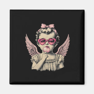 Retro Cupid Valentinstag Süßer Vintage Cupid Blowi Magnet