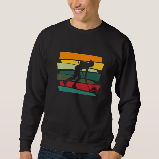 Retro Curling Curling Player  2 Sweatshirt (Vorderseite)