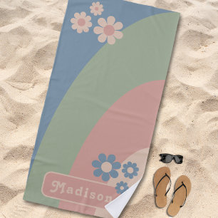 Retro Curves Groovy Floral Strandtuch