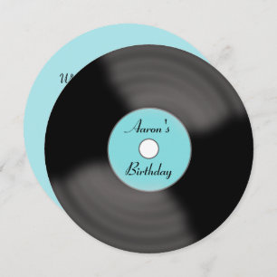 Retro Custom Birthday Vinyl Record Einladungen