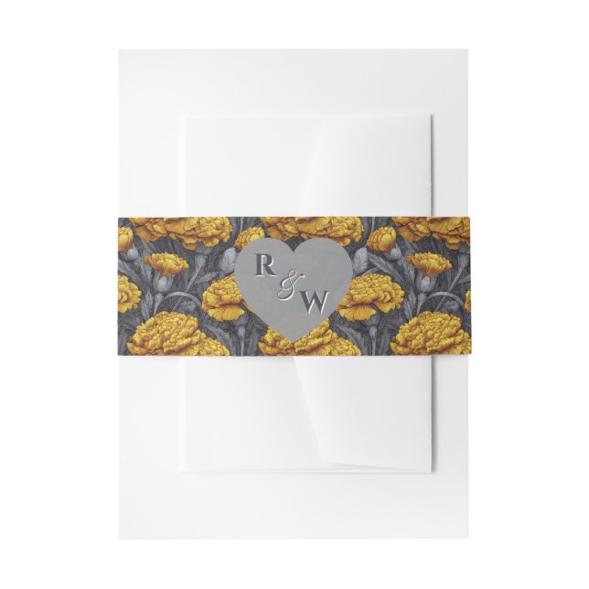 Retro Custom Carnation Floral Destination Wedding Einladungsbanderole (Vorderseite Beispiel)