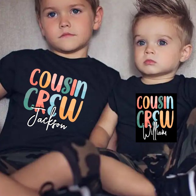 Retro Custom Cousin Crew Fügen Sie Ihren Namen sch Baby T-shirt (Von Creator hochgeladen)