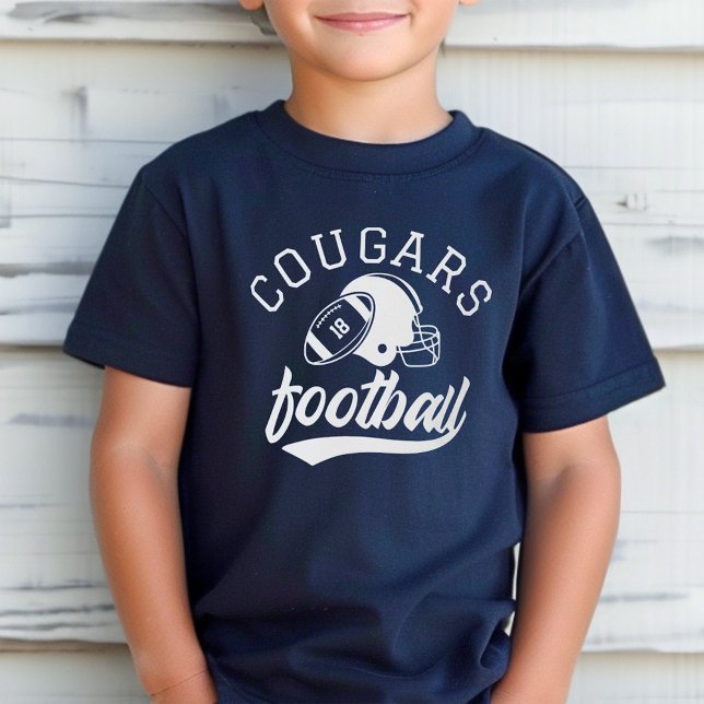 Retro Custom Football Team Navy Kids T-Shirt (Von Creator hochgeladen)