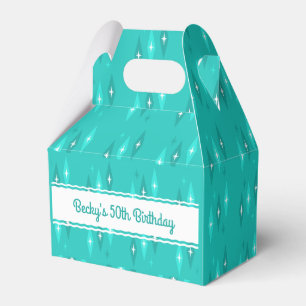 Retro Custom Geburtstagsparty Türkis Geschenkschachtel