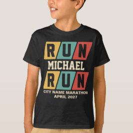 Retro Custom Name Marathon Support Kids T-Shirt