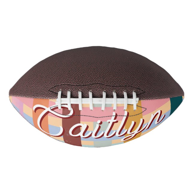 Retro CUSTOM Name Woven Roller Stripes Football (Vorderseite)