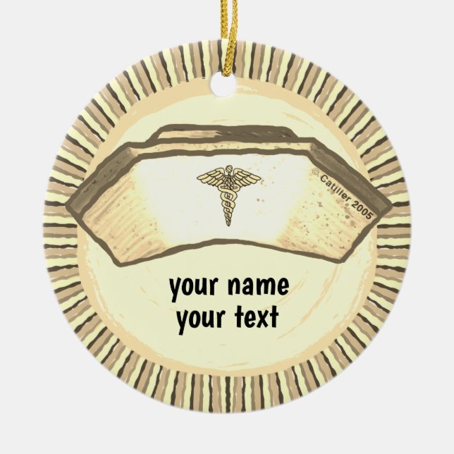 Retro Custom Nurse Cap Ornament (Vorne)