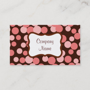 Retro Custom Pink Dots Business Cards Visitenkarte