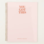 Retro Custom Pink Red Typografy Planner Planer<br><div class="desc">Retro Custom Pink Red Typografy Planner</div>
