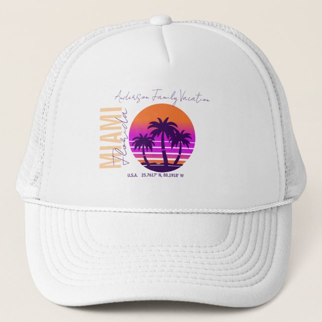 Retro Custom Vacation Hat Truckerkappe (Vorderseite)
