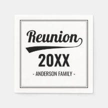 Retro Custom Year Black & White Family Wiedersehen