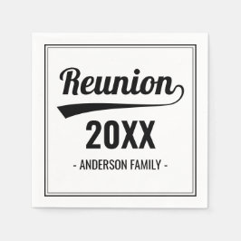 Retro Custom Year Black & White Family Wiedersehen Serviette