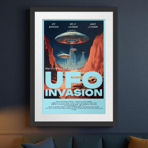 Retro Customized Sci Fi UFO Movie Poster