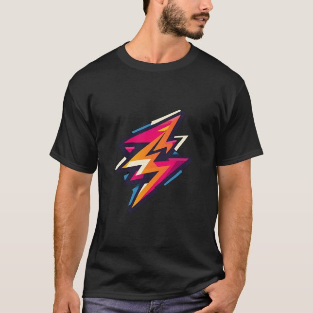 Retro Cyberbolt Grafik T-Shirt (Vorderseite)