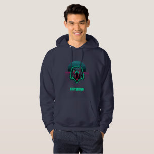 Retro-Cyberpunk-Geometrisches-Tier-Neon-Kunst-Graf Hoodie