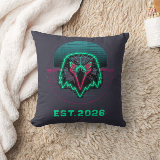 Retro-Cyberpunk-Geometrisches-Tier-Neon-Kunst-Graf Kissen