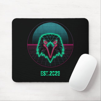 Retro-Cyberpunk-Geometrisches-Tier-Neon-Kunst-Graf Mousepad